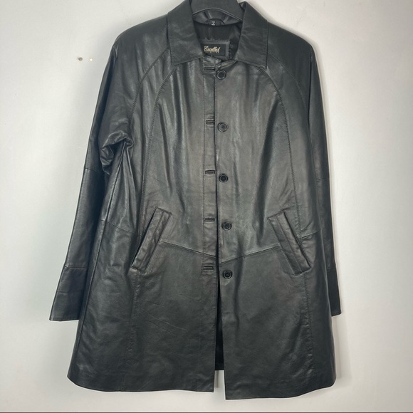 Excelled Collection Other - Genuine Leather Excelled Collection Men XS Black Swing Coat Long Line Jacket